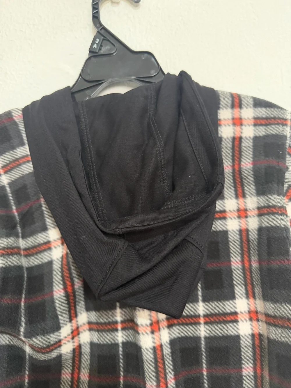 Old Navy Black White Fleece Plaid Button-Front Hooded Shirt